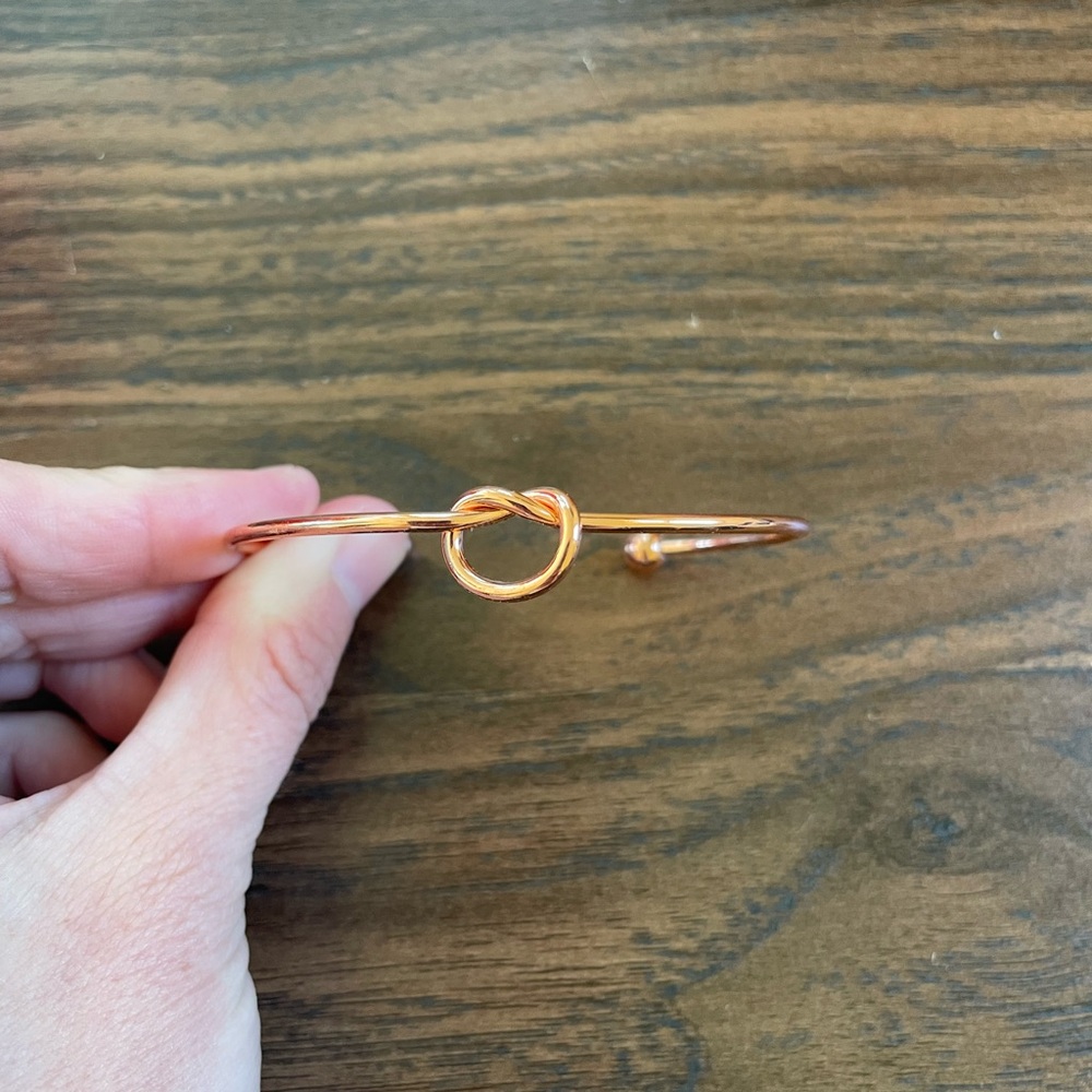Rose Gold Knot Bangle Bracelet